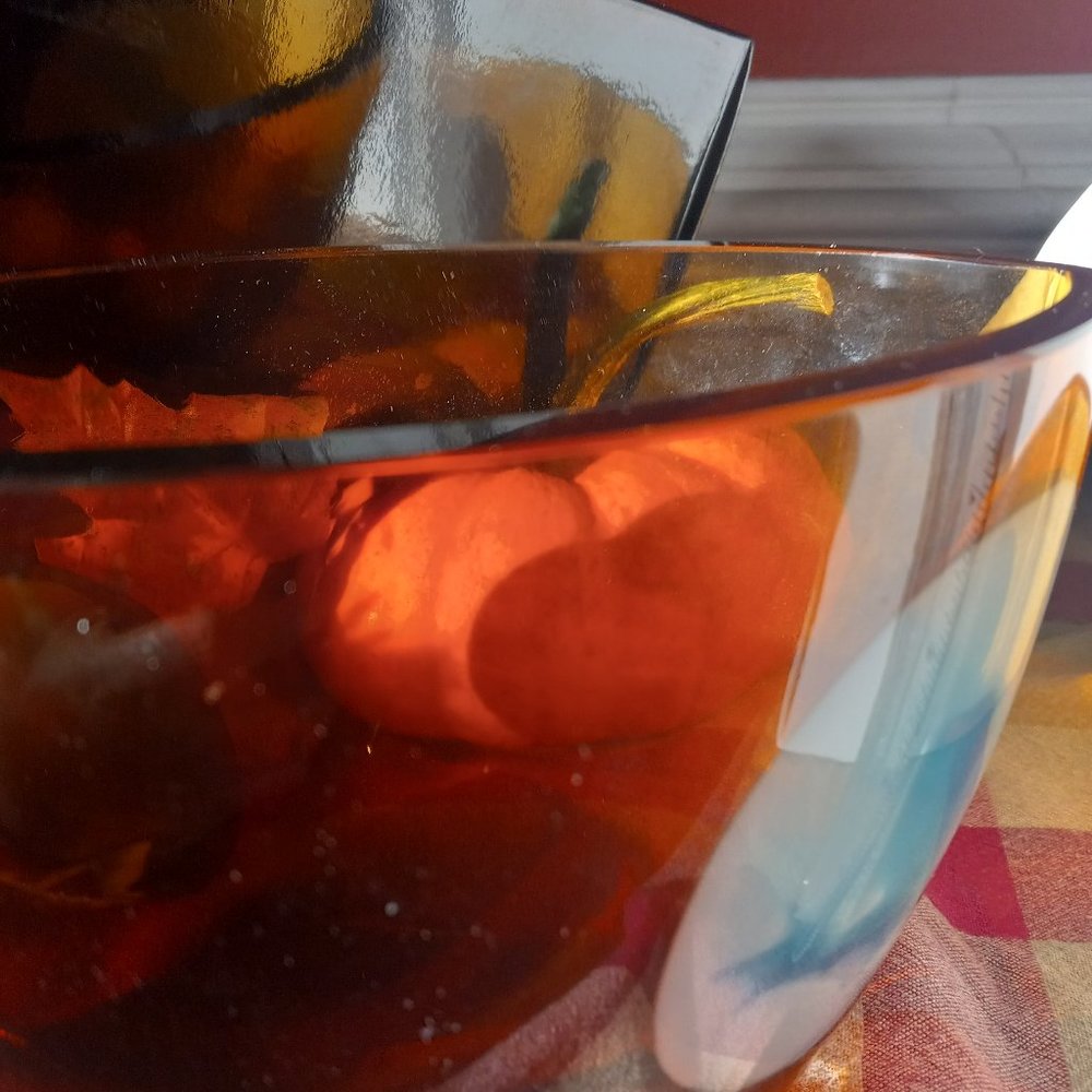 brand New Waterford Evolution Crystal Amber with Blue Dot